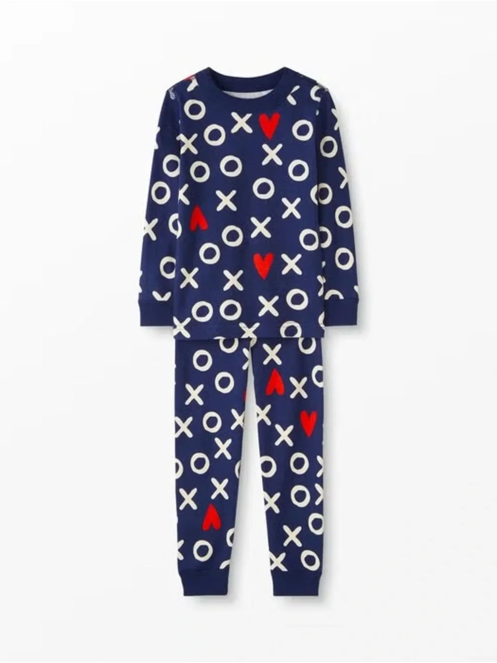 Hanna Andersson Kids Navy Blue” Hugs and Kisses “Pajama Set 3T